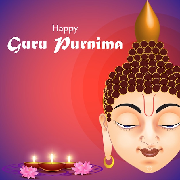 Ilustración vectorial para el saludo del festival Guru Purnima