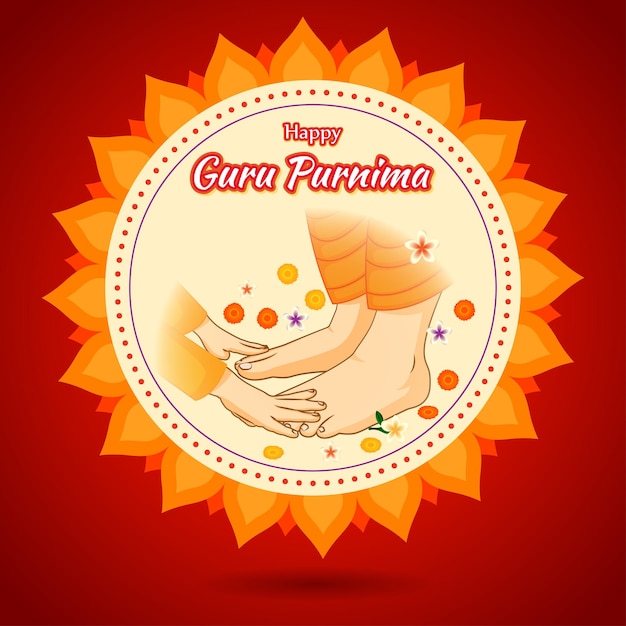 Ilustración vectorial para el saludo del festival guru purnima