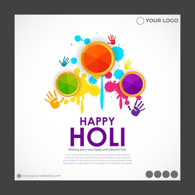 Ilustración vectorial del saludo del festival Happy Holi Festival of Colors