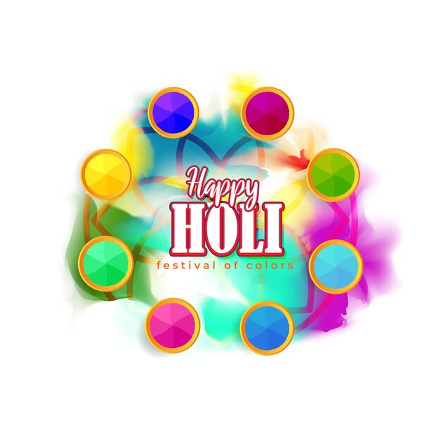 Ilustración vectorial del saludo Happy Holi,