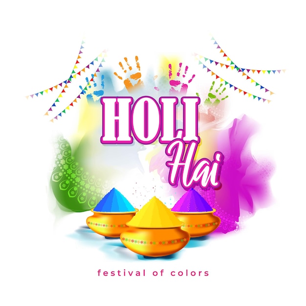 Ilustración vectorial del saludo happy holi,