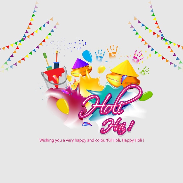 Ilustración vectorial del saludo Happy Holi