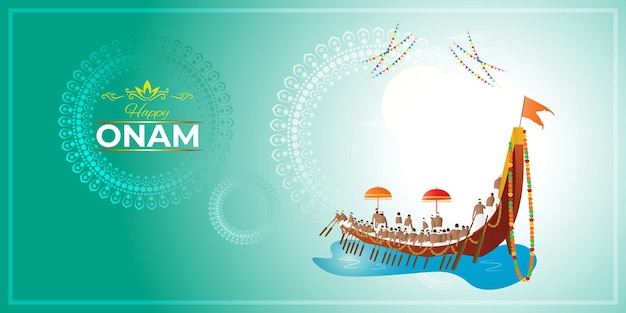 Ilustración vectorial para el saludo de Happy Onam