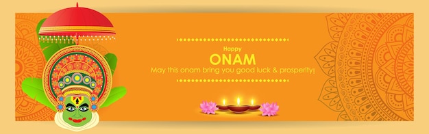 Ilustración vectorial para el saludo de Happy Onam