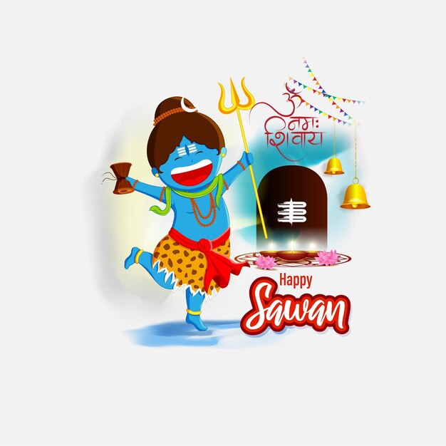 Ilustración vectorial para el saludo Happy Sawan