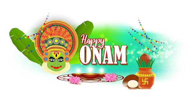 Ilustración vectorial para el saludo de onam