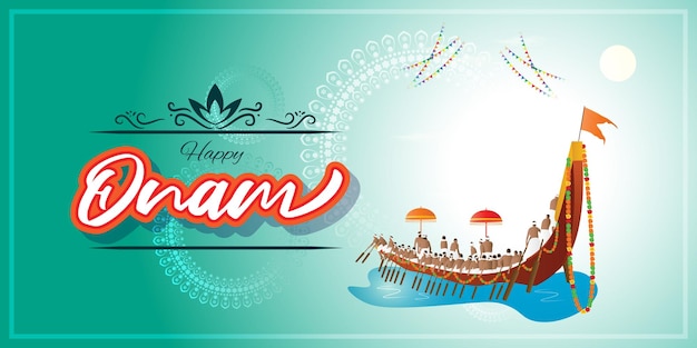 Ilustración vectorial para el saludo de Onam