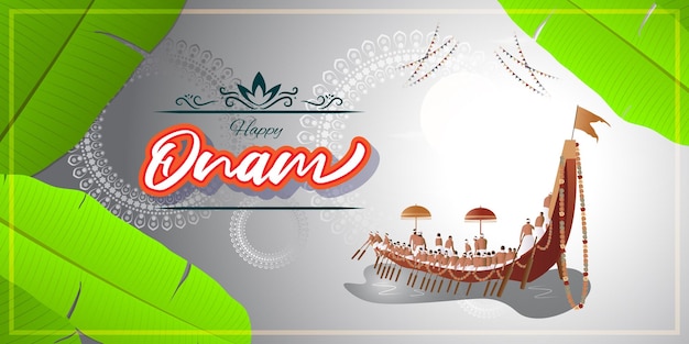 Ilustración vectorial para el saludo de Onam