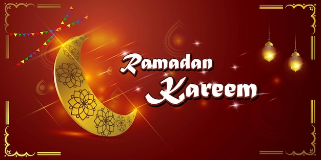 Ilustración vectorial del saludo de Ramadán Kareem
