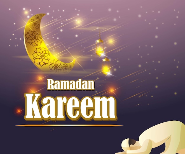 Ilustración vectorial del saludo de ramadán kareem