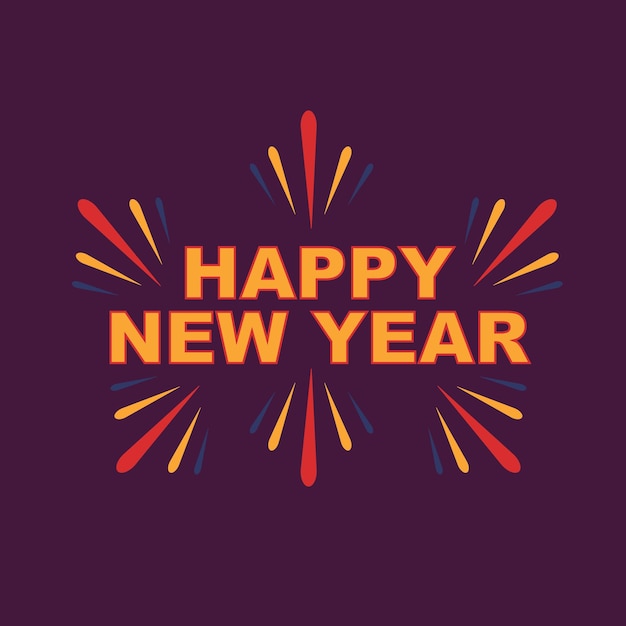 Ilustración vectorial de saludos de año nuevo