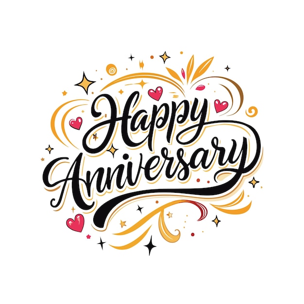 Ilustración vectorial de saludos de feliz aniversario