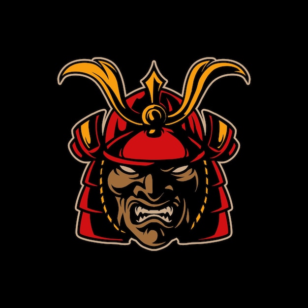 Ilustración vectorial samurai ronin logotipo de la mascota japonesa