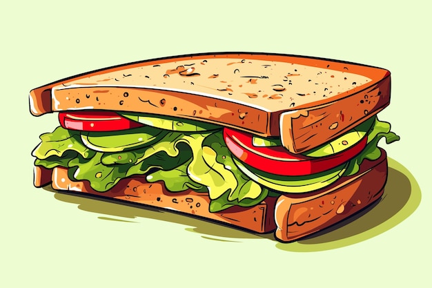 Ilustración vectorial de sándwiches sabrosos y deliciosos