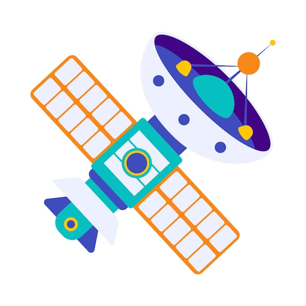 Ilustración vectorial con satélite