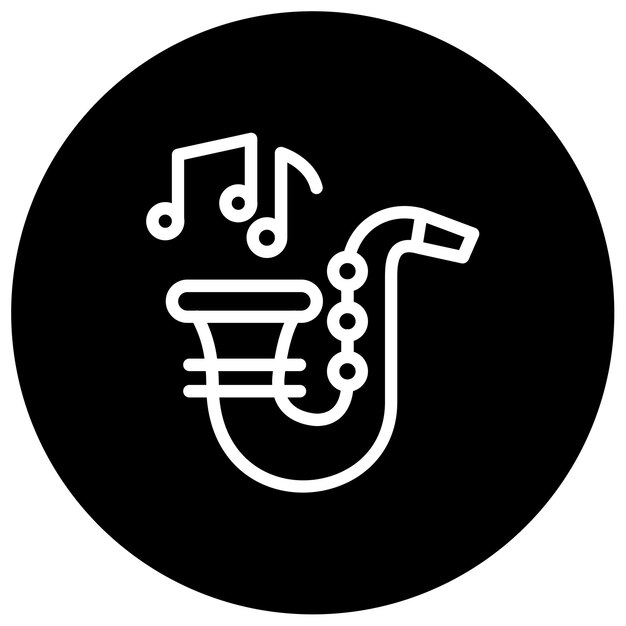 Ilustración vectorial del saxofón