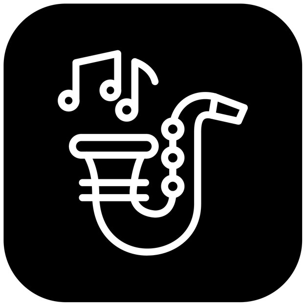 Ilustración vectorial del saxofón