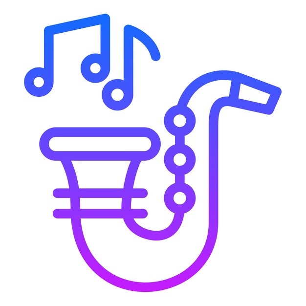 Ilustración vectorial del saxofón