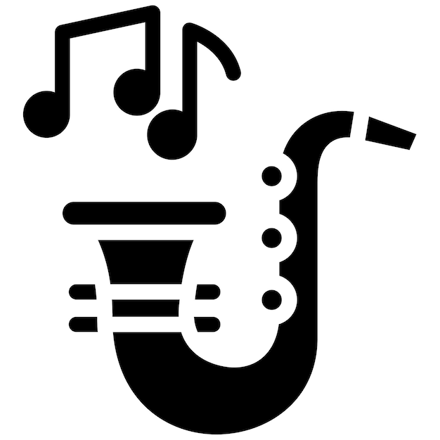 Ilustración vectorial del saxofón