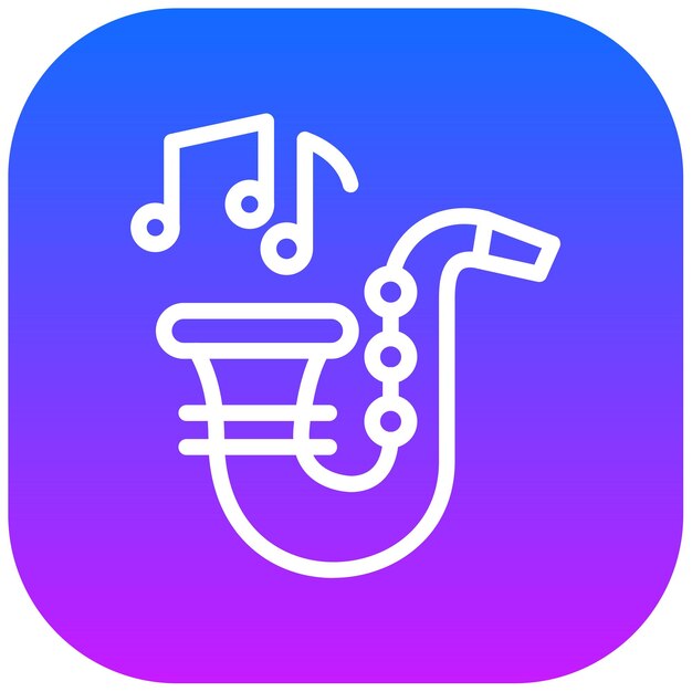 Ilustración vectorial del saxofón