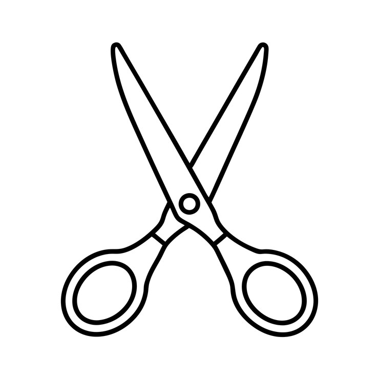 Vector ilustración vectorial de scissor line art para uso impreso y digital