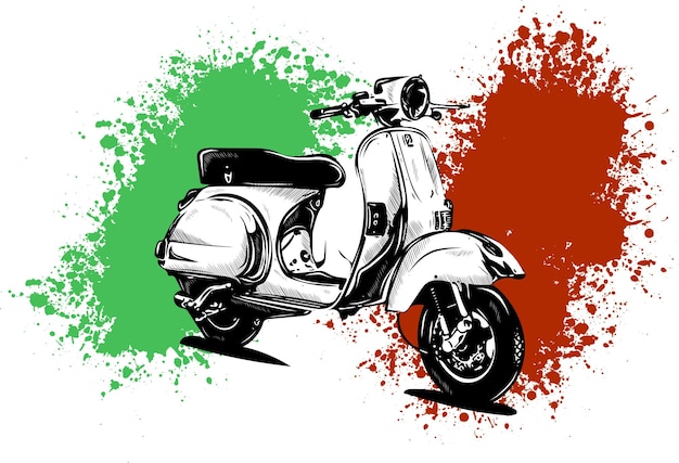 Ilustración vectorial de un scooter italiano