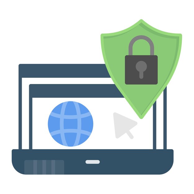 Ilustración vectorial de seguridad del sitio web