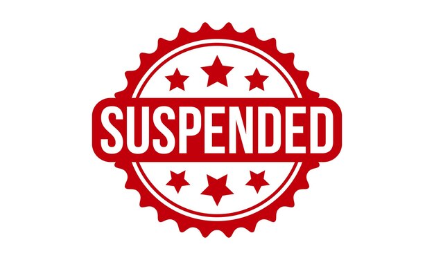 Ilustración vectorial del sello de goma suspendido rojo