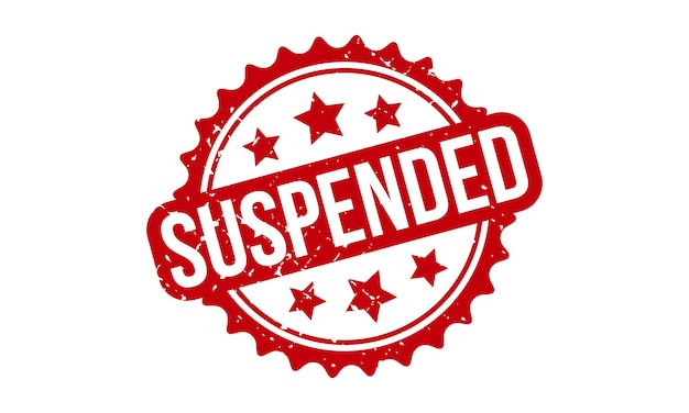 Ilustración vectorial del sello de goma suspendido rojo