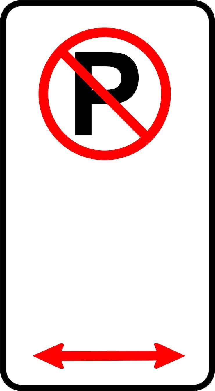 Vector ilustración vectorial de señal de tráfico de zona de estacionamiento prohibido dibujo rojo de señal de tráfico