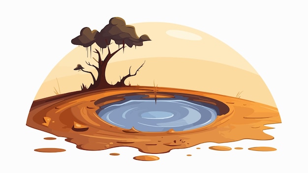 Ilustración vectorial de señales de madera de dibujos animados