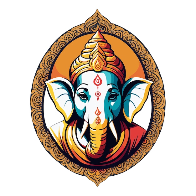 Vector ilustración vectorial del señor ganpati para el festival ganesh chaturthi de la india