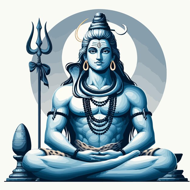 Vector ilustración vectorial del señor mahadev el fondo de mahashivratri el fastival indio