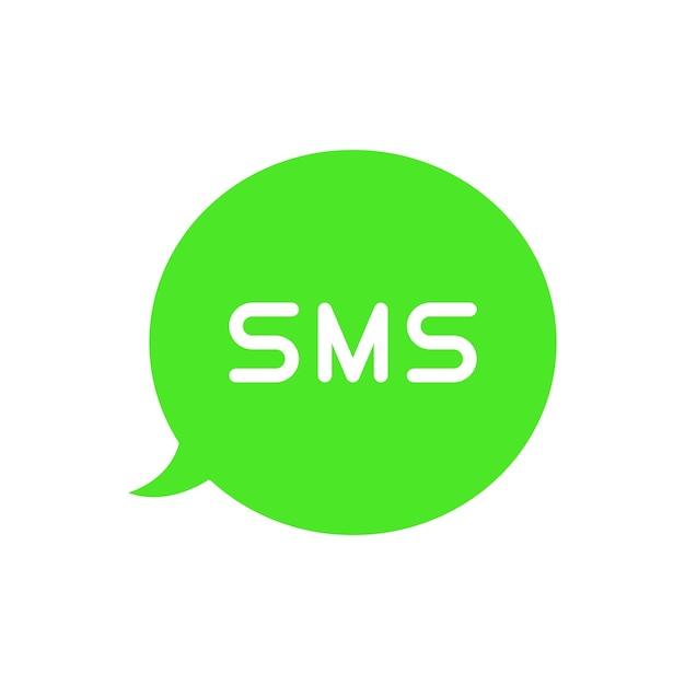 Vector ilustración vectorial del servicio de mensajes cortos de sms en diseño de estilo plano aislado en fondo blanco