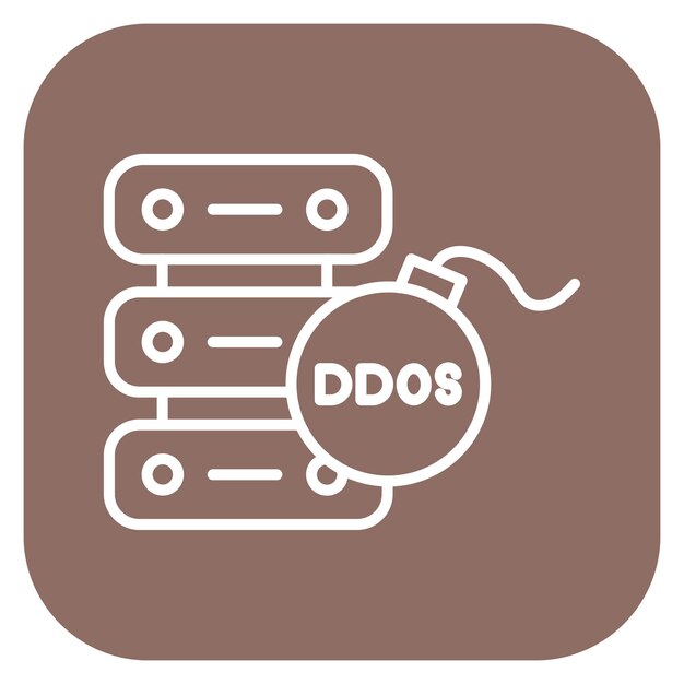 Vector ilustración vectorial del servidor ddos