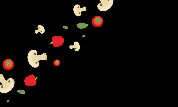 Ilustración vectorial con setas y pimientos
