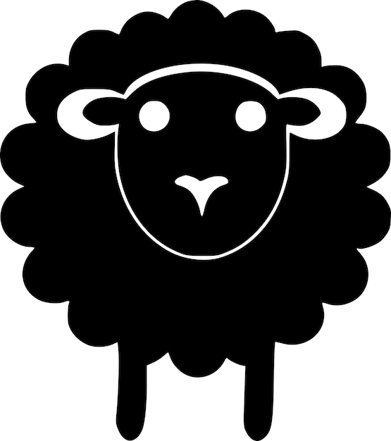 Ilustración vectorial de Sheep Minimalist y Flat Logo