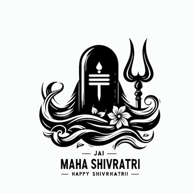 Vector ilustración vectorial de shiv ling el estandarte del festival maha shivratri el fondo religioso