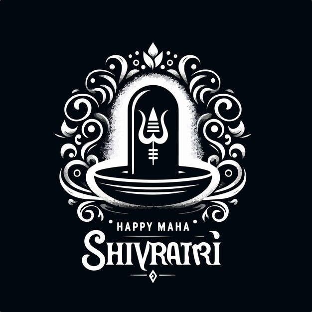 Ilustración vectorial de shiv ling el estandarte del festival maha shivratri el fondo religioso