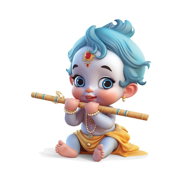 Ilustración vectorial de Shree Krishna para el Janmashtami