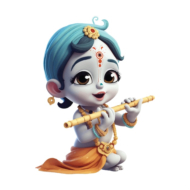 Ilustración vectorial de shree krishna para el janmashtami