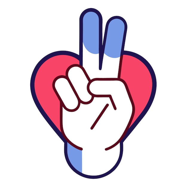Ilustración vectorial de un signo de corazón de dedo coreano Amplificador moderno Diseño de moda
