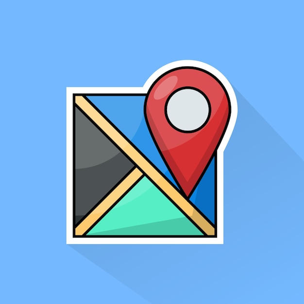 Ilustración vectorial de signo GPS en diseño plano
