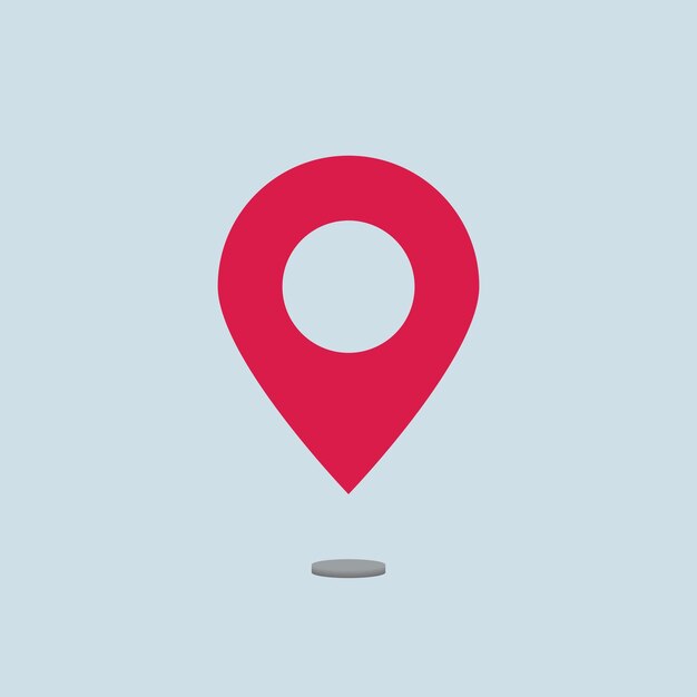 Ilustración vectorial de signo de icono de pin de mapa moderno aislada en fondo azul claro