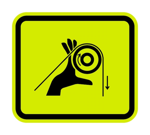 Ilustración vectorial del signo de la mano aislada en etiqueta de fondo blanco EPS10
