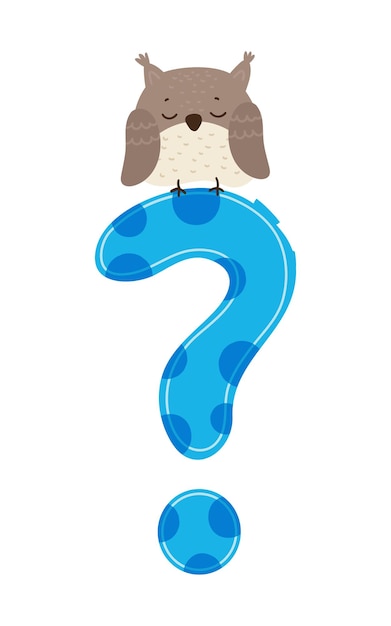 Ilustración vectorial de un signo de puntuación en forma de personaje divertido Plantilla para un logotipo