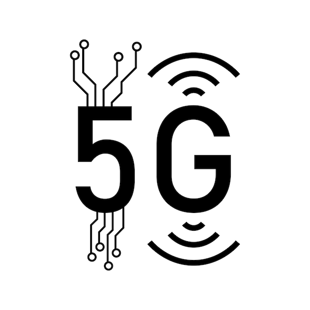 Ilustración vectorial del signo de la tecnología inalámbrica del icono de la red 5G
