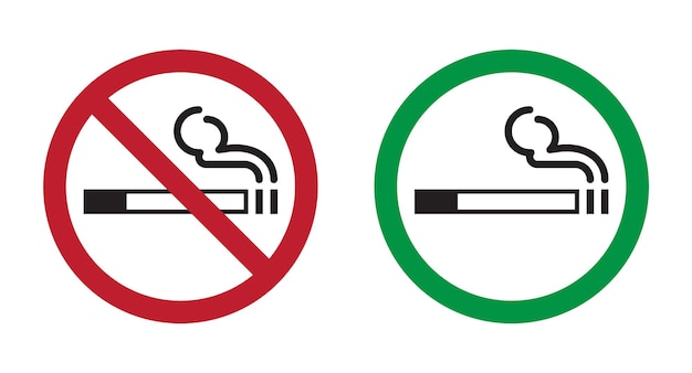 Ilustración vectorial del signo de zona de fumadores o de no fumadores