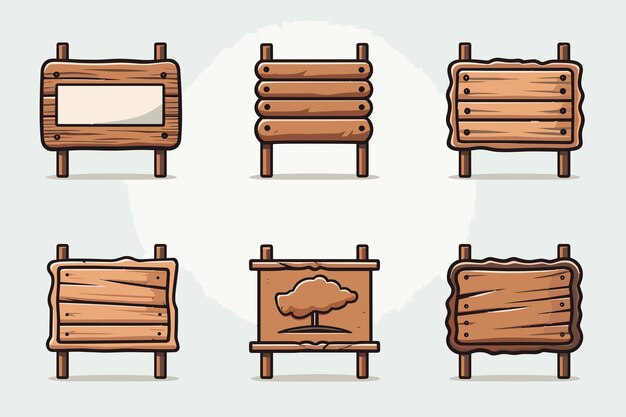 Ilustración vectorial de signos de madera