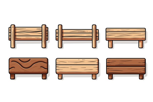 Ilustración vectorial de signos de madera